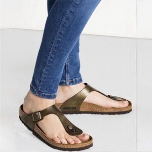 Birkenstock🍂🍁 Gizeh Mocha Size 39 US 8-8.5 Birko flor pre owned
